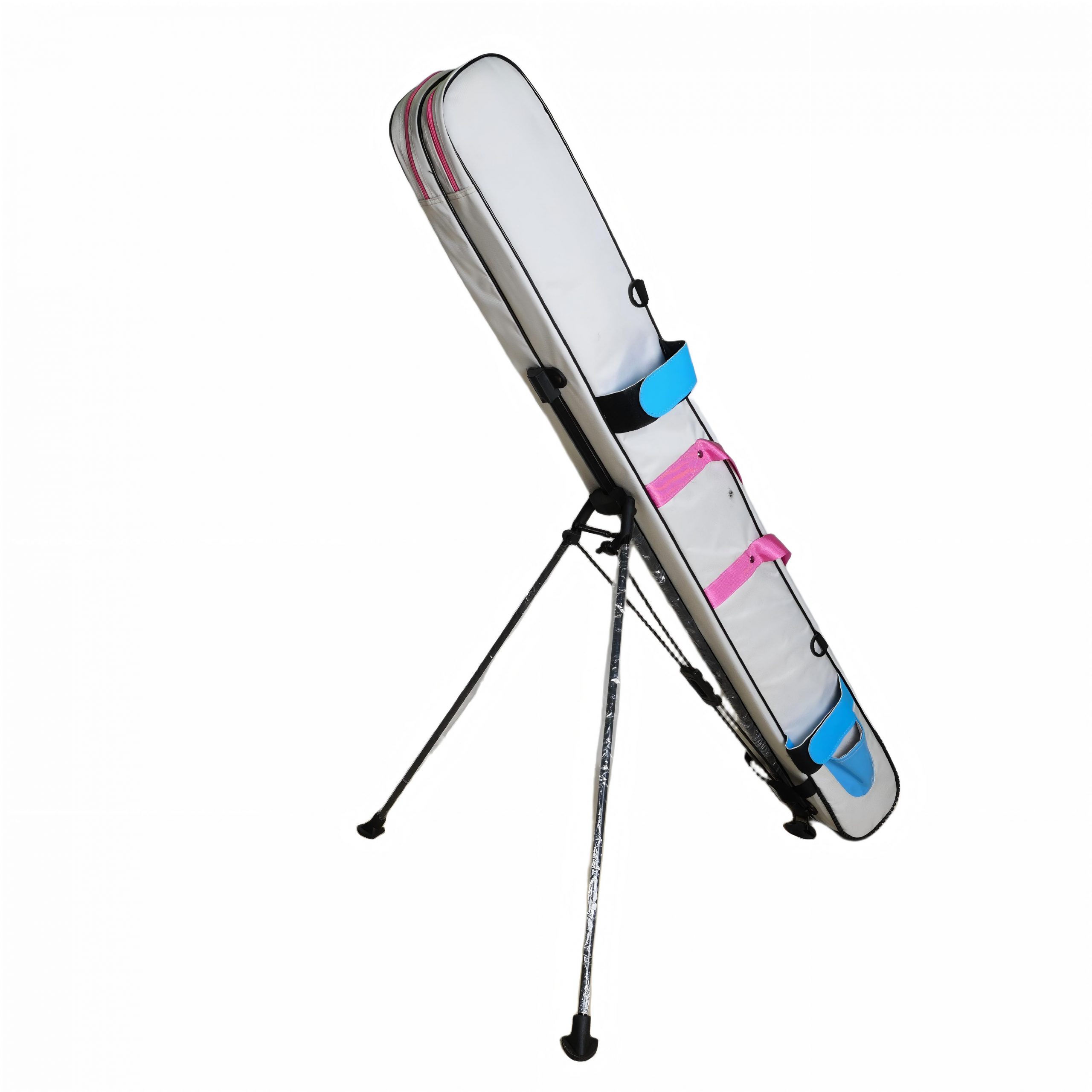 Lightweight Golf Stand Gun Bag, Portable Golf Club Carry Bag with Stand Legs & Multiple Pockets, Compact Practice Golf Bag for Men Women Driving Range