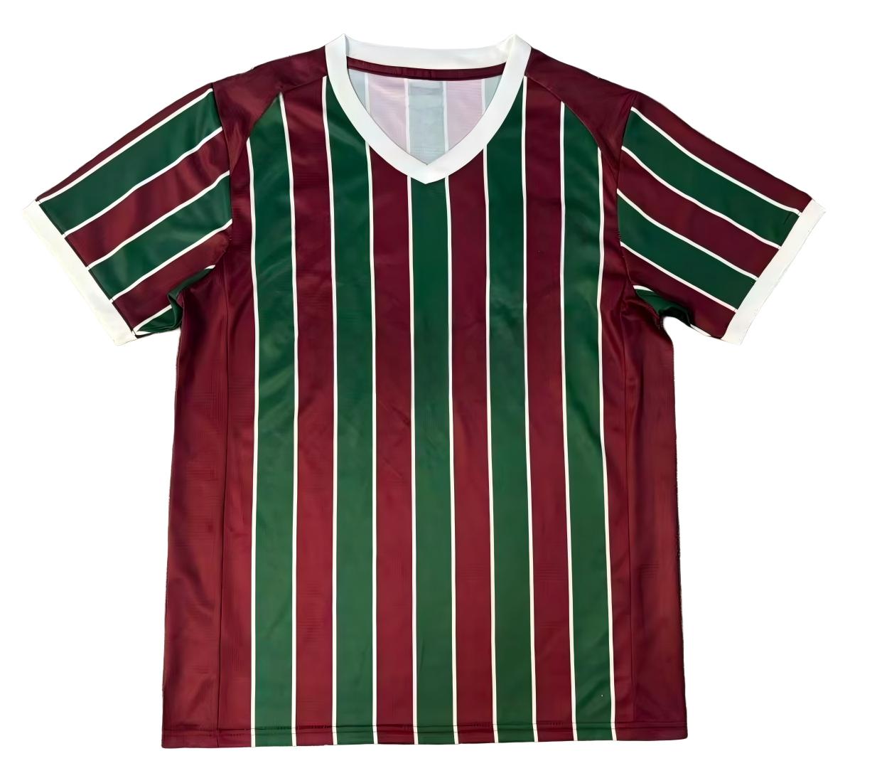 Custom Fluminense Soccer Jersey Men Short‑Sleeve V‑Neck Breathable Football Shirt - 图片 2