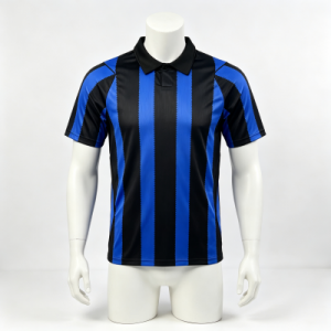 Custom Inter Milan Soccer Jersey Men Short‑Sleeve Polo Collar Breathable Football Shirt