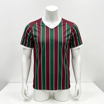 Custom Fluminense Soccer Jersey Men Short‑Sleeve V‑Neck Breathable Football Shirt