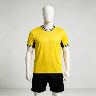 Custom Borussia Style Soccer Jersey Men Short Sleeve Breathable Football Uniform