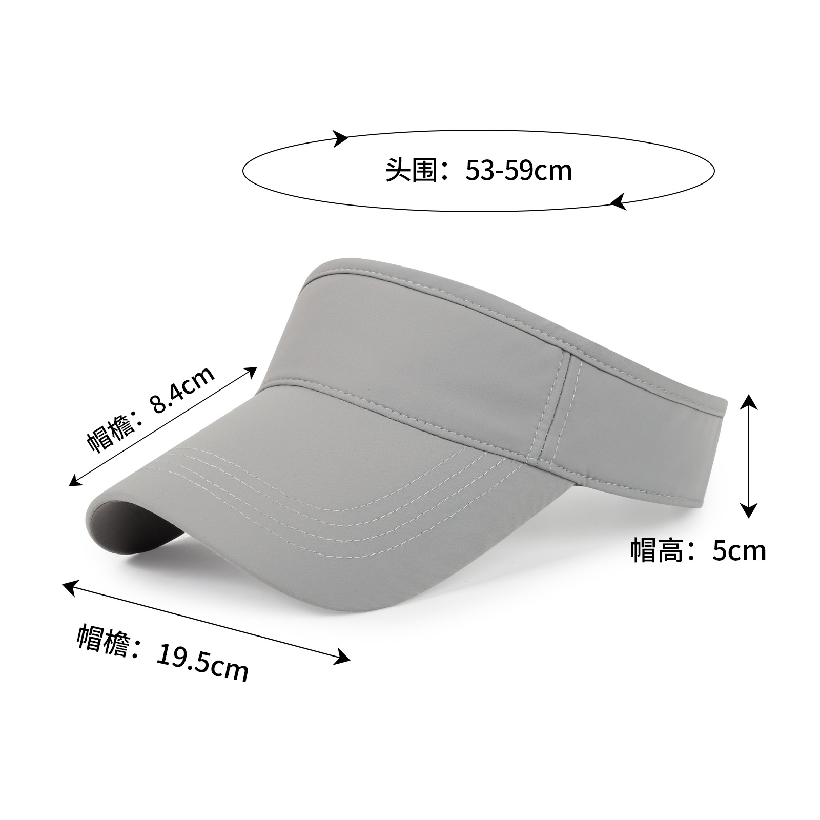 Unisex Blank Golf Sun Visor Cap 100% Cotton Twill Sports Empty Top Hat Custom Logo Embroidery - 图片 2