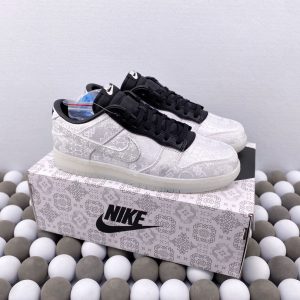 High-Quality Version Fragment Design × CLOT × Nike Dunk Low “White Silk”