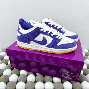 High-Quality Version Nike Dunk Low White/Purple Suede – Premium Low-Top Casual Sneakers