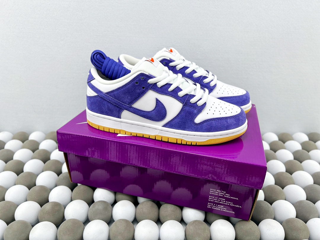 High-Quality Version Nike Dunk Low White/Purple Suede – Premium Low-Top Casual Sneakers