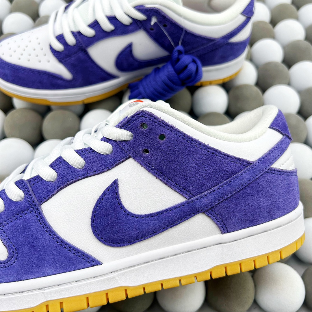 High-Quality Version Nike Dunk Low White/Purple Suede – Premium Low-Top Casual Sneakers - 图片 4