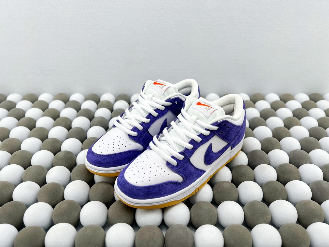 High-Quality Version Nike Dunk Low White/Purple Suede – Premium Low-Top Casual Sneakers - 图片 9
