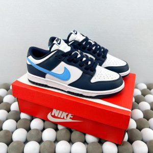 High-Quality Version  Nike Dunk Low Black/White/Blue Low-Top Sneakers