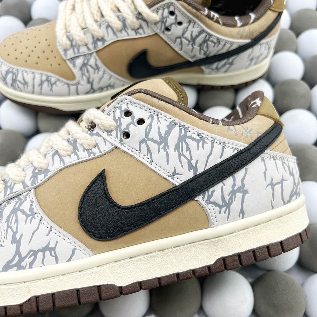 High-Quality Version Travis Scott x Nike SB Dunk Low “Cactus Jack” Paisley – Premium Limited-Edition Low-Top Sneakers - 图片 9