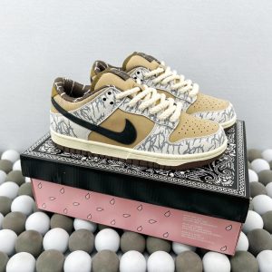 High-Quality Version  Travis Scott x Nike SB Dunk Low “Cactus Jack” Paisley – Premium Limited-Edition Low-Top Sneakers