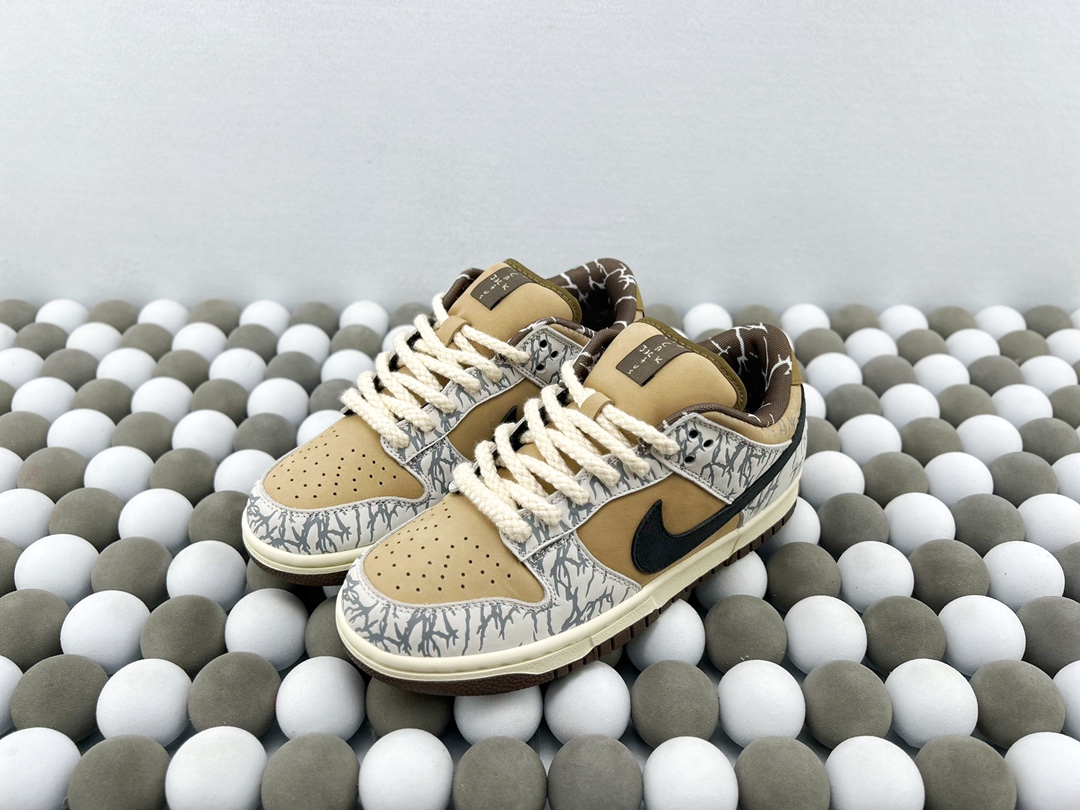 High-Quality Version Travis Scott x Nike SB Dunk Low “Cactus Jack” Paisley – Premium Limited-Edition Low-Top Sneakers - 图片 4
