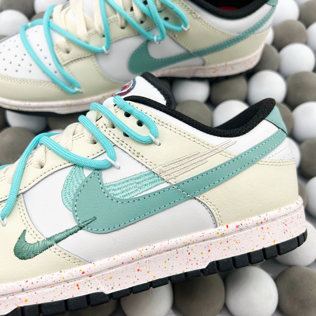 High-Quality Version Nike Dunk Low Custom “Matcha Latte” White Low-Top Casual Sneakers - 图片 4