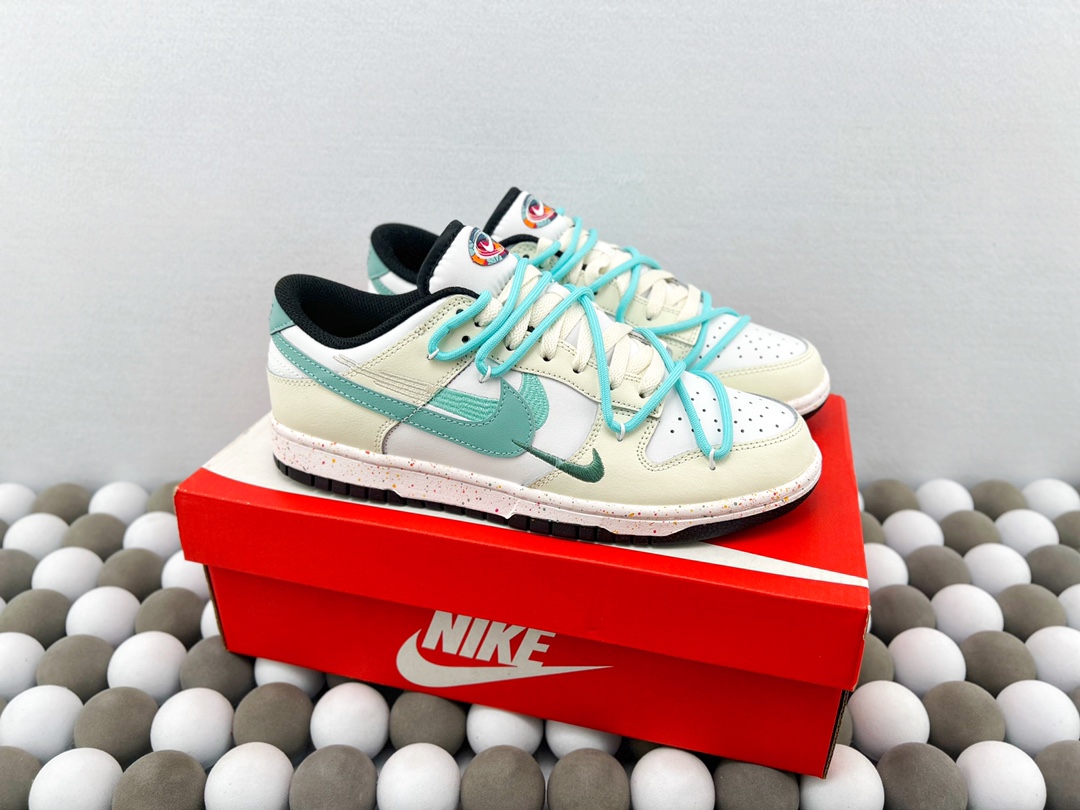 High-Quality Version Nike Dunk Low Custom “Matcha Latte” White Low-Top Casual Sneakers