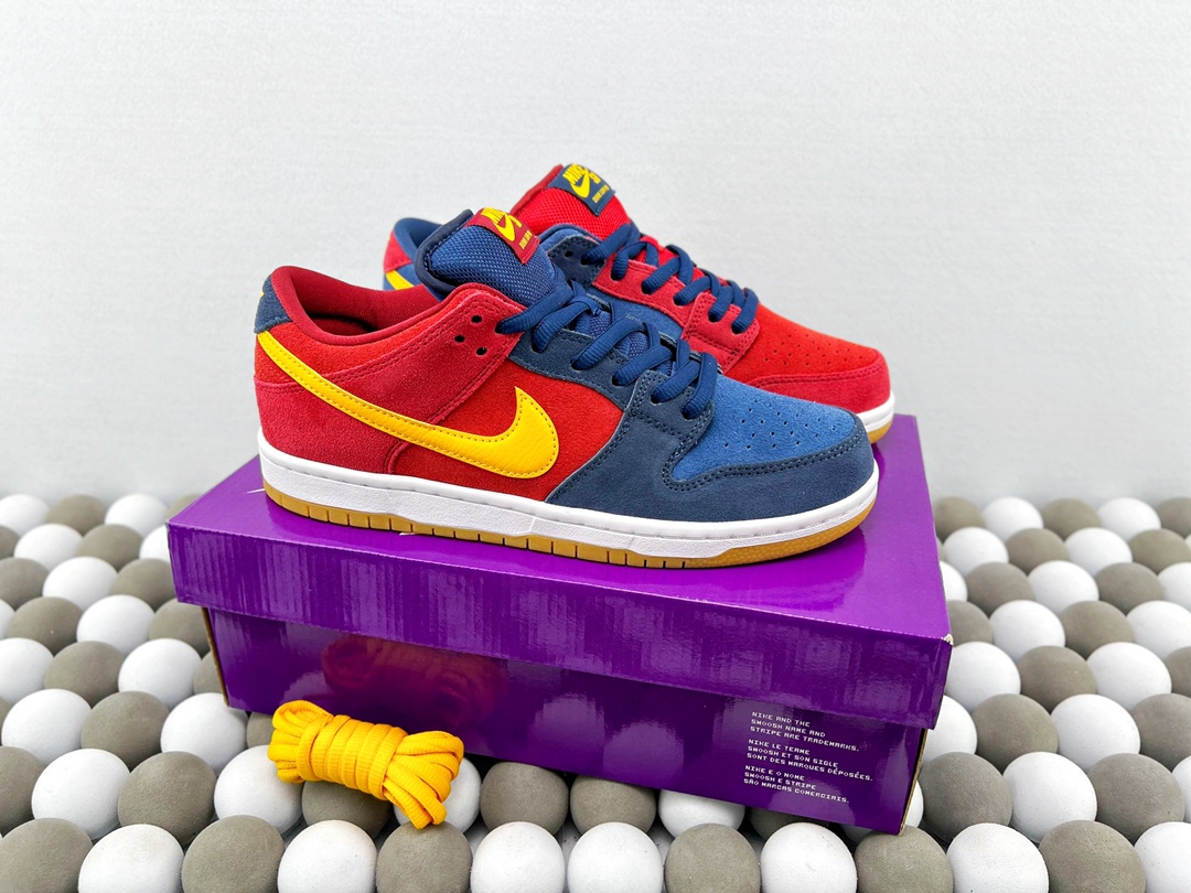 High-Quality Version Authentic Nike SB Dunk Low "Barcelona" Mismatched Casual Skate Shoes