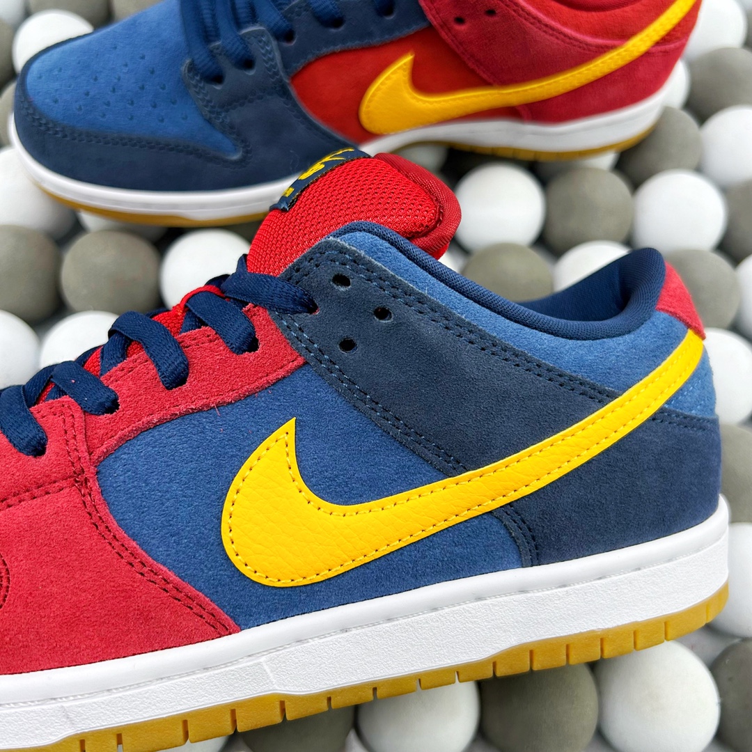 High-Quality Version Authentic Nike SB Dunk Low "Barcelona" Mismatched Casual Skate Shoes - 图片 2